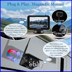 Magnetic Wireless Backup Camera 5 HD Monitor Rear View Reverse Cam System Kit