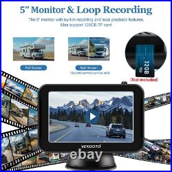 Magnetic Wireless Backup Camera 5 HD Monitor Rear View Reverse Cam System Kit