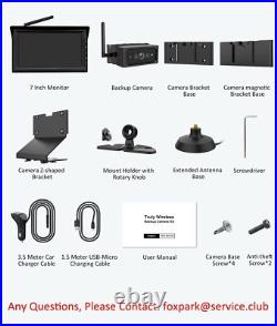 Magnetic Wireless Backup Camera +7 Split Screen Monitor 1080P Rear View Systems Magnetic Wireless Backup Camera +7 Split Screen Monitor 1080P Rear View Systems