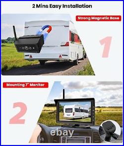 Magnetic Wireless Rear View Backup Camera 7 1080P HD Split Monitor for Truck RV