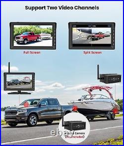 Magnetic Wireless Rear View Backup Camera 7 1080P HD Split Monitor for Truck RV