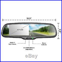 Master Tailgaters Rear View Mirror with 4.3 LCD Screen and 170° Backup Camera
