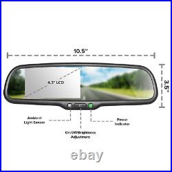 Master Tailgaters Rear View Mirror with 4.3 LCD Screen and 170° Backup Camera