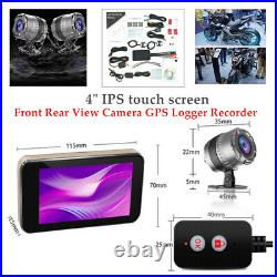 Motorcycle DVR Dash Cam WiFi FHD Rear View Camera GPS Recorder Touch Screen