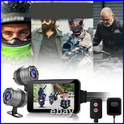 Motorcycle DVR Dash Cam WiFi FHD Rear View Camera GPS Recorder Touch Screen