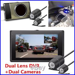 Motorcycle DVR Dual Lens Drving Recorder with 1080P FHD Front & Rear View Camera