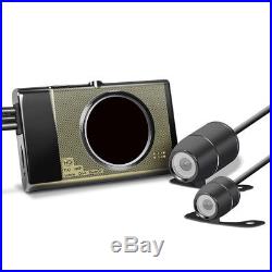 Motorcycle Dual Lens DVR Front+Rear View Camera HD 1080P Video Recorder G-Sensor