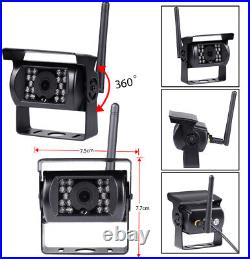 Motorhome Bus Truck Wireless Dual Rear View Reverse Backup Camera 7 Monitor Kit