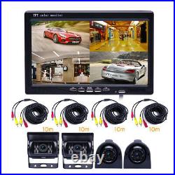 NEW 7 LCD Monitor + 4X Car Reversing Camera for Truck Bus Van Rear View Kit