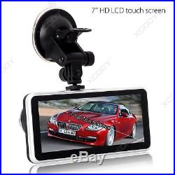 New 7 HD 1080P Wifi Android Car DVR Dual Lens Rearview Camera GPS Navigation