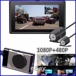New Motorcycle Camera DVR HD 1080P+480P Front+Rear View VGA Cam Waterproof