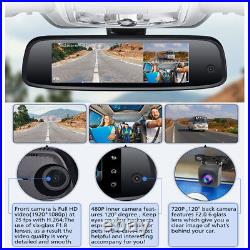 Newest Special Bracket Rearview Mirror car dvr recorder dash cam with 3 cameras