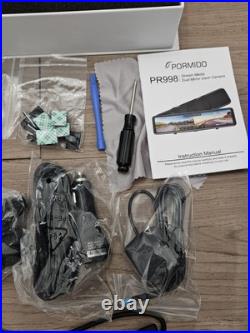 PORMIDO Mirror Dash Cam 12 Detached Front, in-Car & Rear Camera + 32GB SD