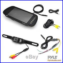 PYLE 7in TFT Mirror Monitor with Rear-View Night Vision Camera Builtin Bluetooth