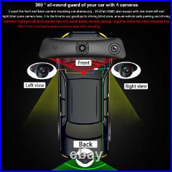 Panoramic WIFI Dash Cam 4 Cameras Lens 12Screen Android Car Rearview Mirror Dvr