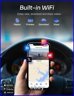 Pelsee P12 Plus 4K WiFi Rear View Mirror Camera, 12 Mirror Dash Cam Front an Pelsee P12 Plus 4K WiFi Rear View Mirror Camera, 12 Mirror Dash Cam Front an