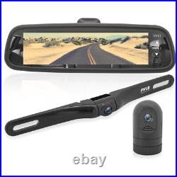 Pyle HD Video Recording System Dash Cam withRearview Mirror Monitor, Backup Camera