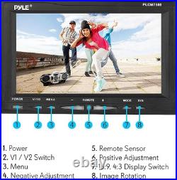 Pyle Rear View Backup Car Camera Screen Monitor System with Parking and Black