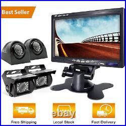 Quad 7'' Monitor Rear View Backup HD Camera Parkin Night Vision For Rv Truck BUS