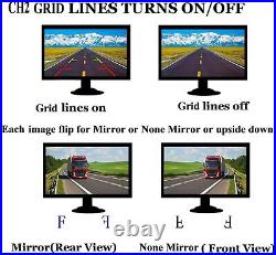 Quad 7'' Monitor Rear View Backup HD Camera Parkin Night Vision For Rv Truck BUS
