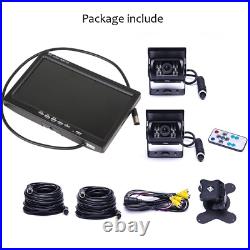 Quad 7'' Monitor Rear View Backup HD Camera Parkin Night Vision For Rv Truck BUS
