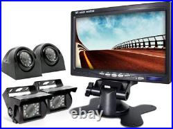 Quad 7'' Monitor Rear View Backup HD Camera Parkin Night Vision For Rv Truck BUS