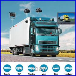 Quad Split 9'' Monitor Rear View Backup Camera Parking Night Vision For Rv Truck