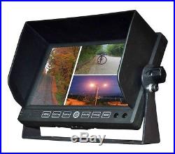 REAR VIEW CAMERA BACKUP SYSTEM 7 QUAD MONITOR BUILT-IN DVR+4 x CCD CAMERA+32GB