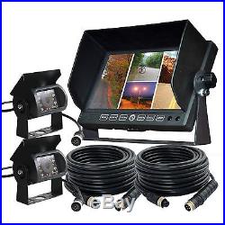 REAR VIEW CAMERA BACKUP SYSTEM 7 QUAD MONITOR BUILT-IN DVR+4 x CCD CAMERA+32GB