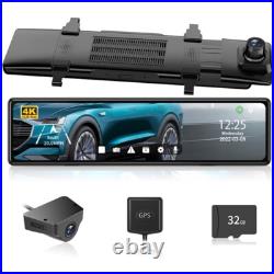 REDTIGER 4K Mirror Dash Cam Dash Cam Front and Rear View Camera Free SD card