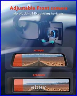 REDTIGER 4K Mirror Dash Cam Dash Cam Front and Rear View Camera Free SD card