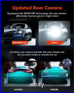 REDTIGER 4K Mirror Dash Cam Dash Cam Front and Rear View Camera Free SD card