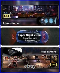 REDTIGER Dash Cam Mirror Front and Rear View Camera Dash Cam Backup Camera 4K