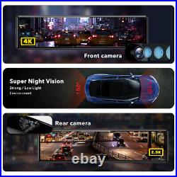 REDTIGER Front and Rear View Camera Mirror Dash Cam 4K+2.5K Touch Screen