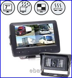 RVS Rear View Camera System (1) Heated Camera Setup Waterproof 7 Quad Screen