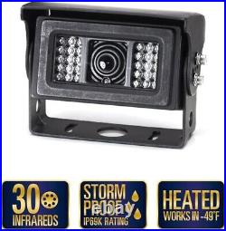 RVS Rear View Camera System (1) Heated Camera Setup Waterproof 7 Quad Screen