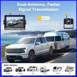 RV Backup Camera Wireless 7'' Monitor 4-Channel System IR Night Vision 150° Wide