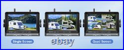 RV Backup Camera Wireless 7'' Monitor 4-Channel System IR Night Vision 150° Wide