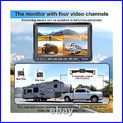 RV Backup Camera Wireless HD 1080P 7'' Rear View DVR Monitor Kit 4 Channels B