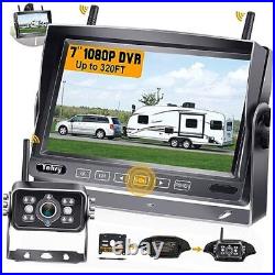 RV Backup Camera Wireless System 7'' HD Reverse Camera for Truck with DVR
