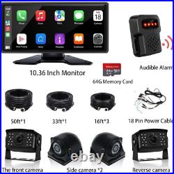 RV Camera System with Carplay Android Auto, 10.36 Monitor with MirrorLink DVR V