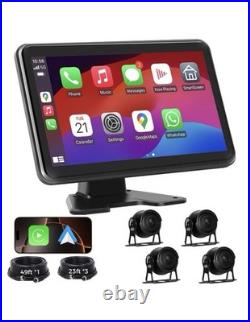 RV Camera System with Carplay Android Auto, 5 1080P Wired Backup Camera & NEW