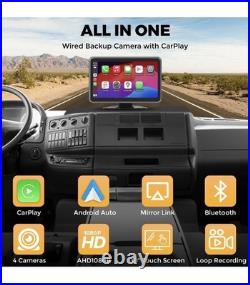 RV Camera System with Carplay Android Auto, 5 1080P Wired Backup Camera & NEW