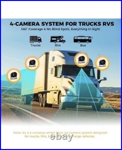 RV Camera System with Carplay Android Auto, 5 1080P Wired Backup Camera & NEW