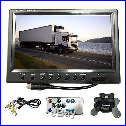 RV Truck Bus Van Rear View Backup Camera+9 Quad Split Monitor+4-Pin 33ft Cables