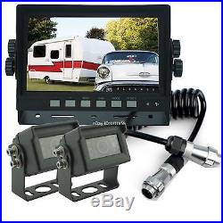 Rear View Back Up Reverse Camera System 7 LCD For Trailer Fifth Wheel Rv Semi