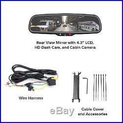 Rear View Mirror with DUAL CAMERA HD DVR Dash Cam with Microphone + Wifi App