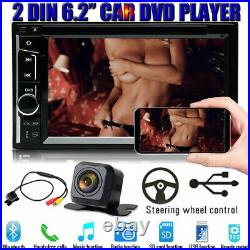 Rearview Camera + 6.2 Touchscreen 2DIN Car DVD CD Player Radio Stereo USB MP3
