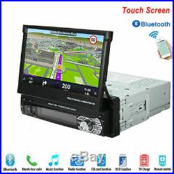 Retractable Car Stereo Radio 1 Din 7 HD Touch Screen Bluetooth Usb Audio Player