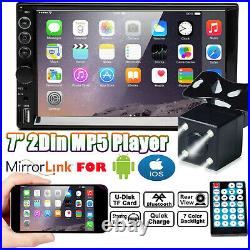Reverse Camera+7 Double 2DIN Car Stereo Non-DVD Mirrorlink For GPS Map Android